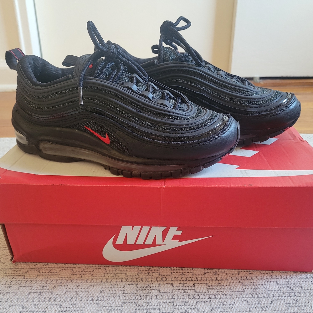 Nike Black and Red Air Max 97 Sneakers